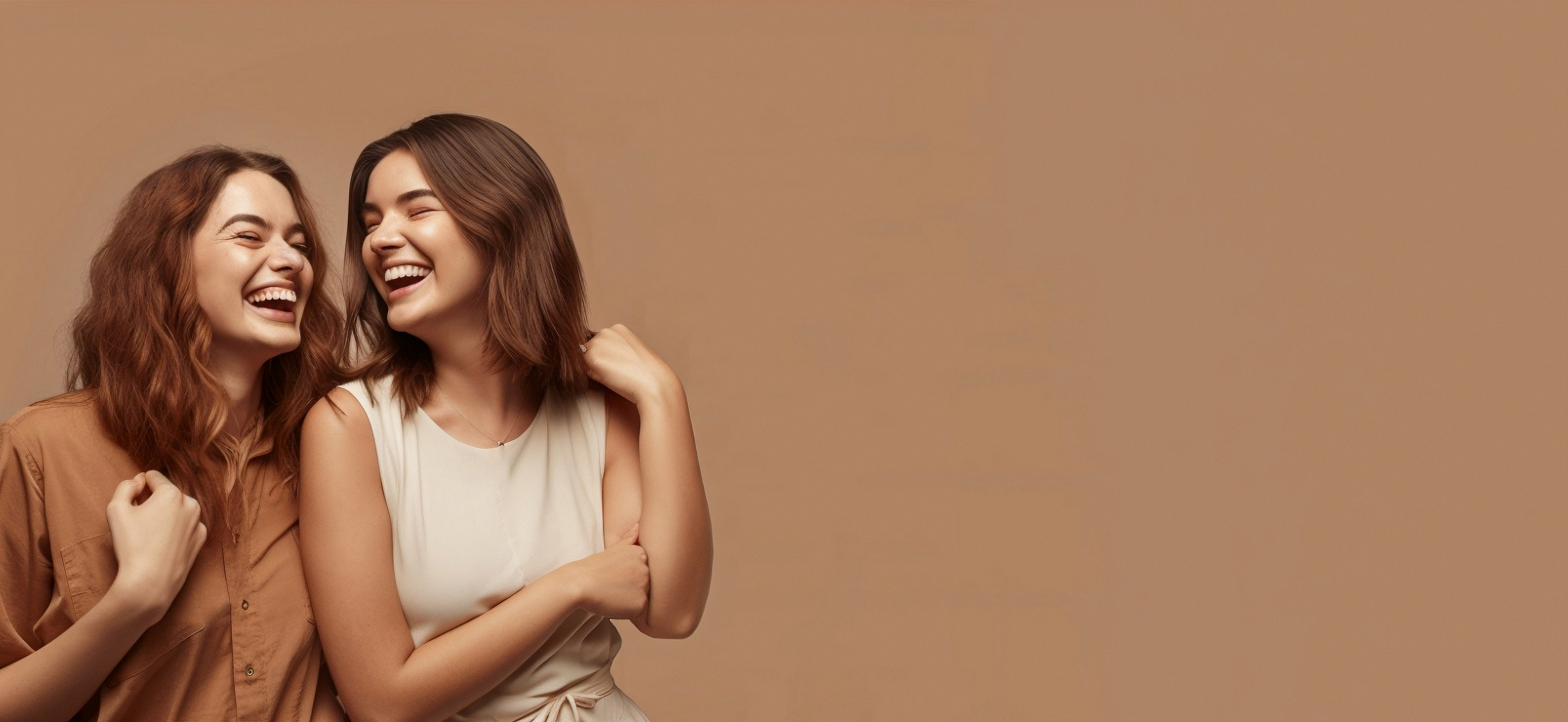 Two laughing people