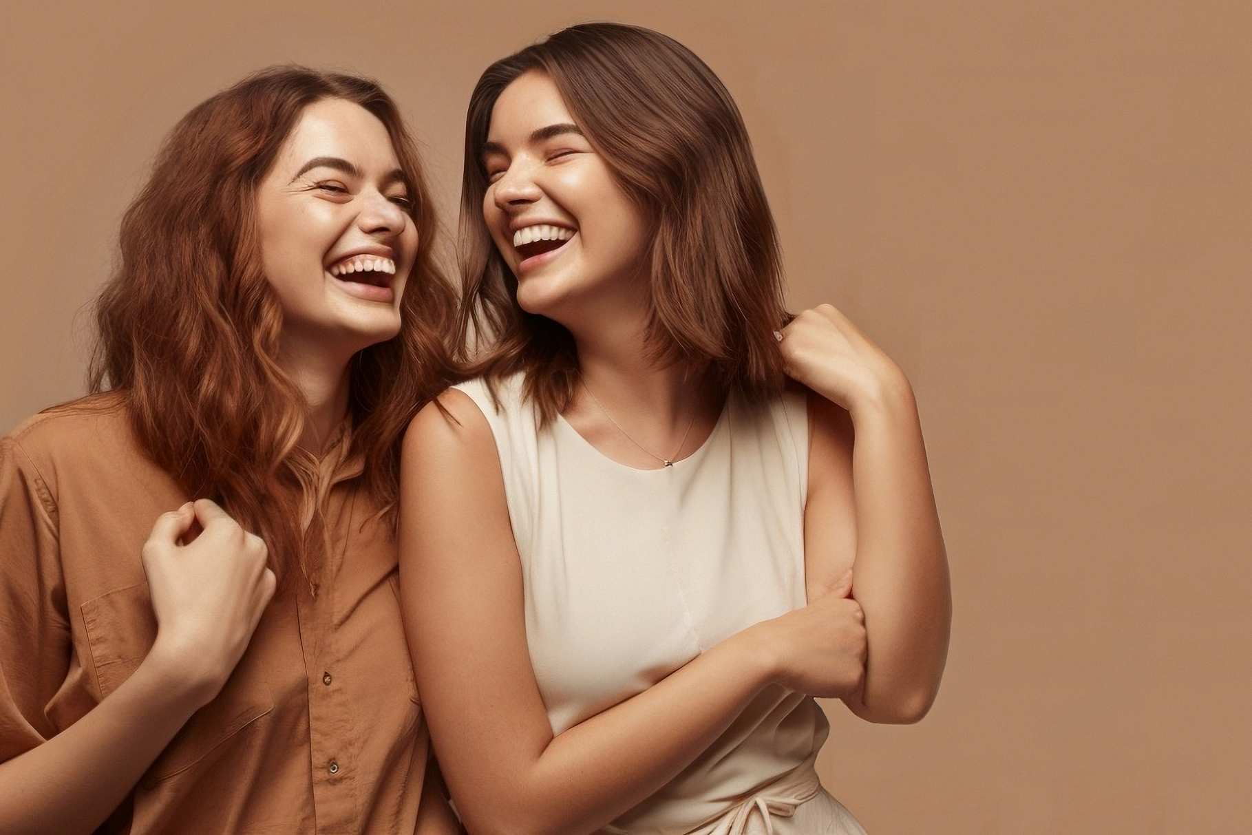 Two women laughing
